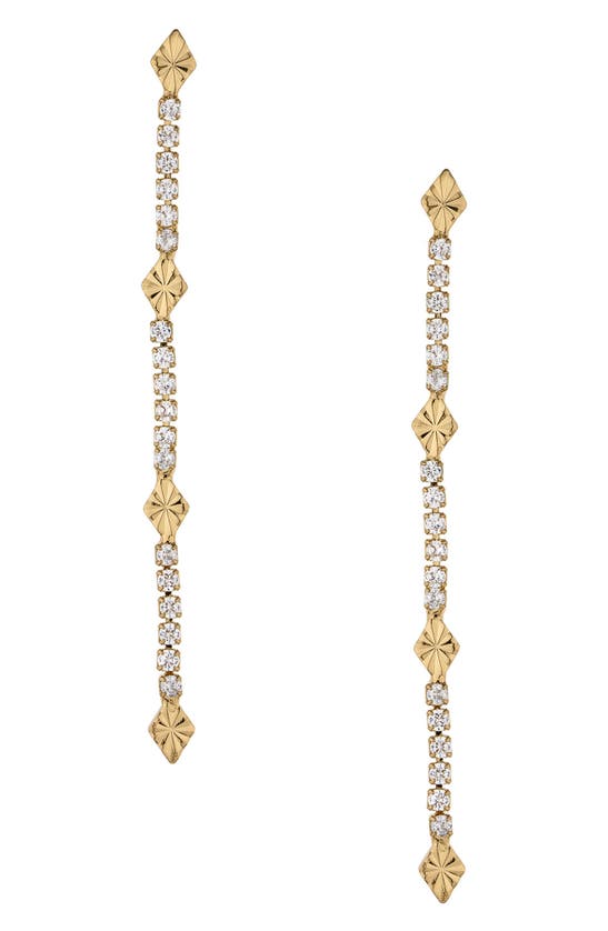 Ettika Crystal Linear Drop Earrings In Gold