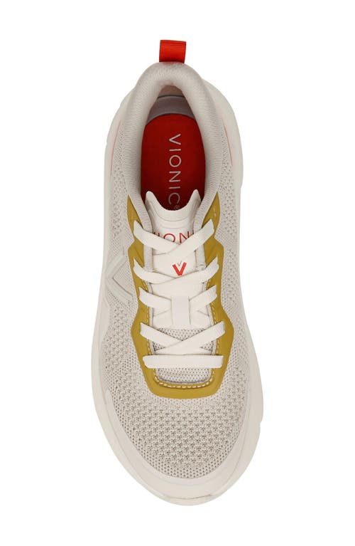 Vionic Walk Max Water Repellent Sneaker In Cream/tangerine Tango