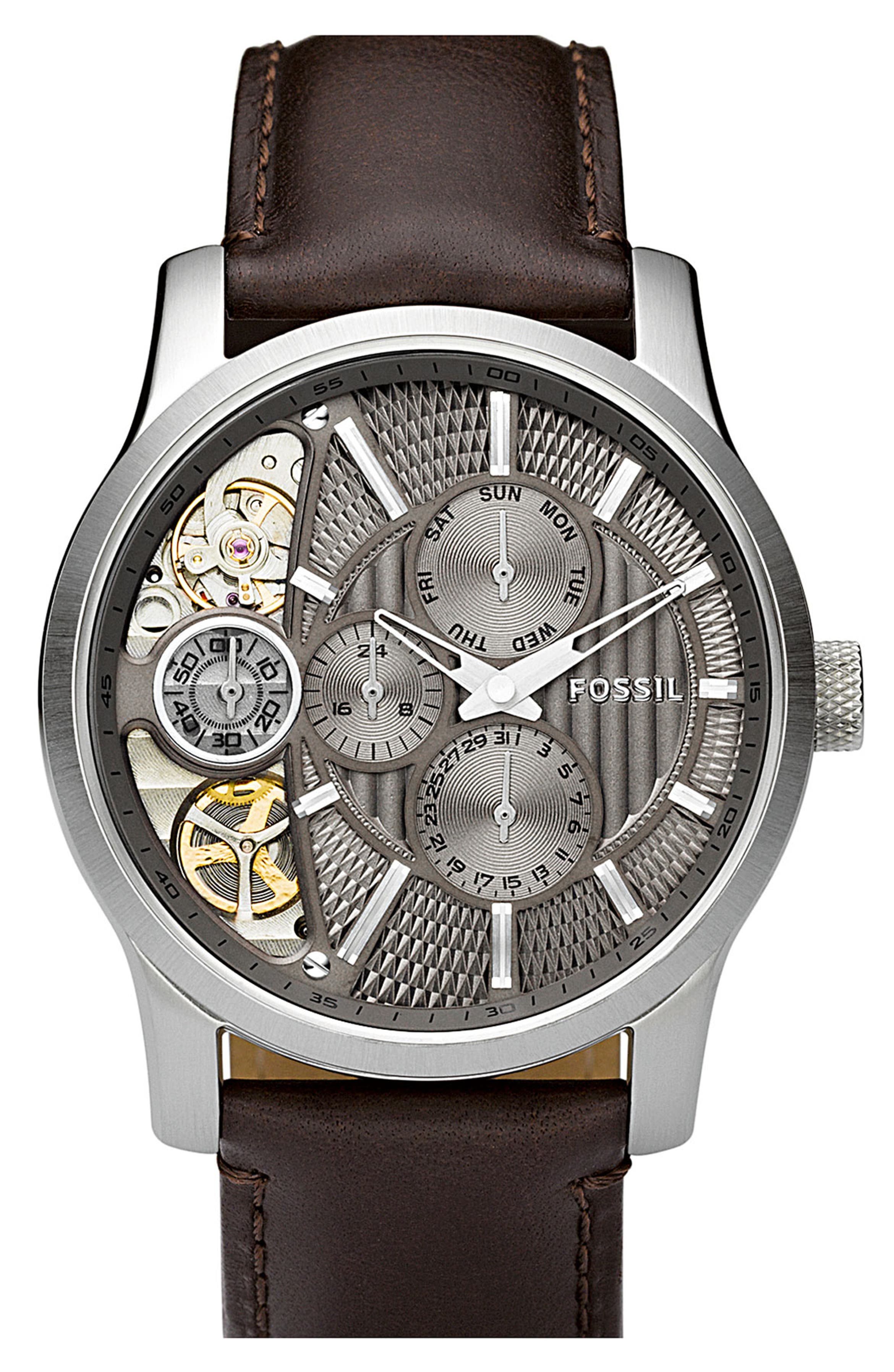 Fossil 'Twist' Leather Strap Watch | Nordstrom