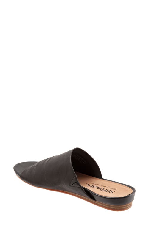 Softwalk Camano Womens Padded Insole Leather Slide Sandals In Black