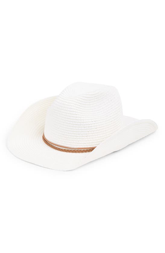 Shop Vince Camuto Straw Cowboy Hat In White