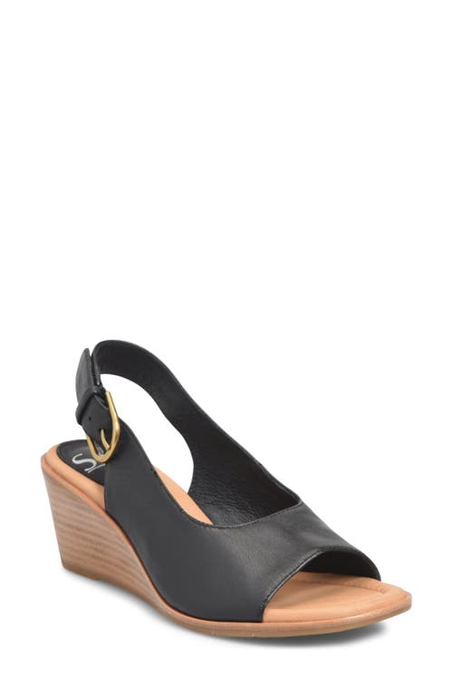 Gabriella Slingback Peep Toe Wedge Sandal in Black