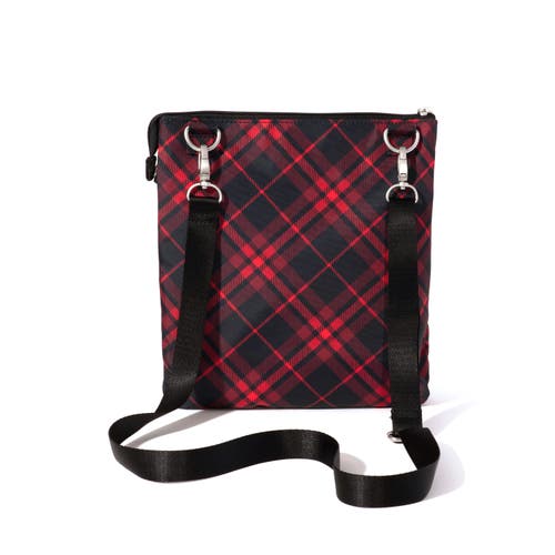 Shop Baggallini Out And About Crossbody Bag In Crimson Tartan