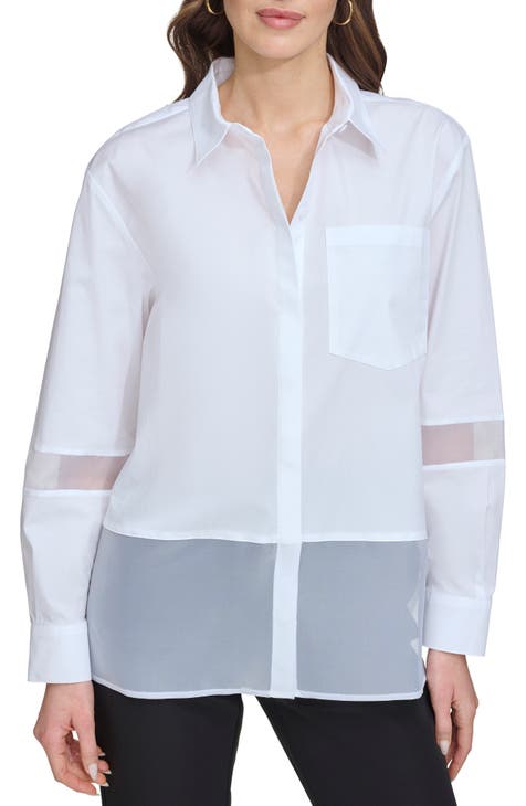 Women's White Button Up Tops