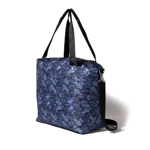 Baggallini Large Carryall  Crossbody Tote Bag In Indigo Petal