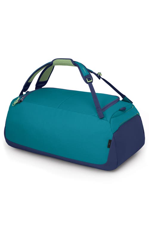 Shop Osprey Daylite 60l Duffle Bag In Blue Spikemoss/alkaline