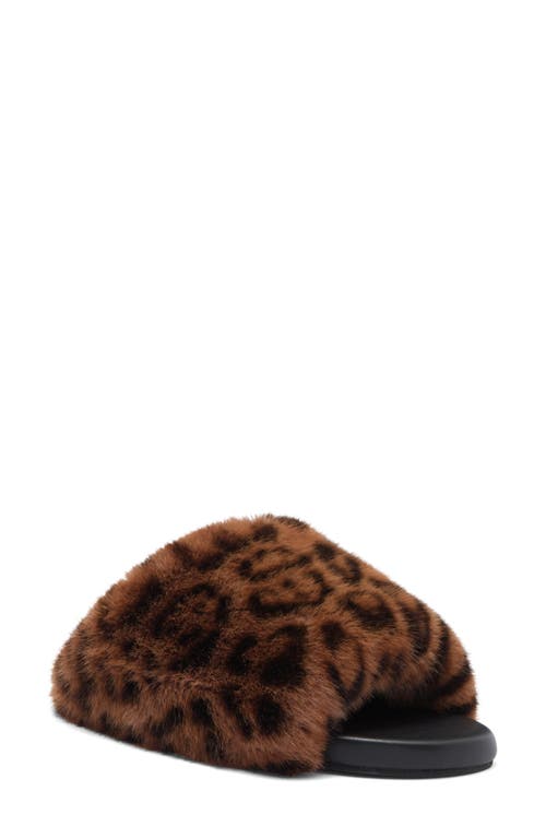 Simon Miller Leopard Faux Fur Bubble Slide Sandal In Cheetah Scramble