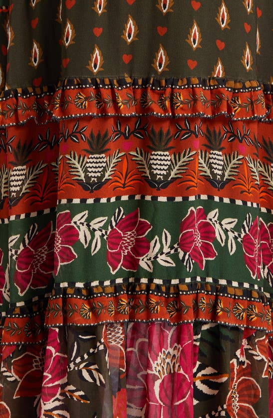 Shop Farm Rio Anika Floral Garden Mixed Print Maxi Skirt In Green Multi