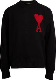 AMI PARIS Ami de Coeur Monogram Crewneck Sweater