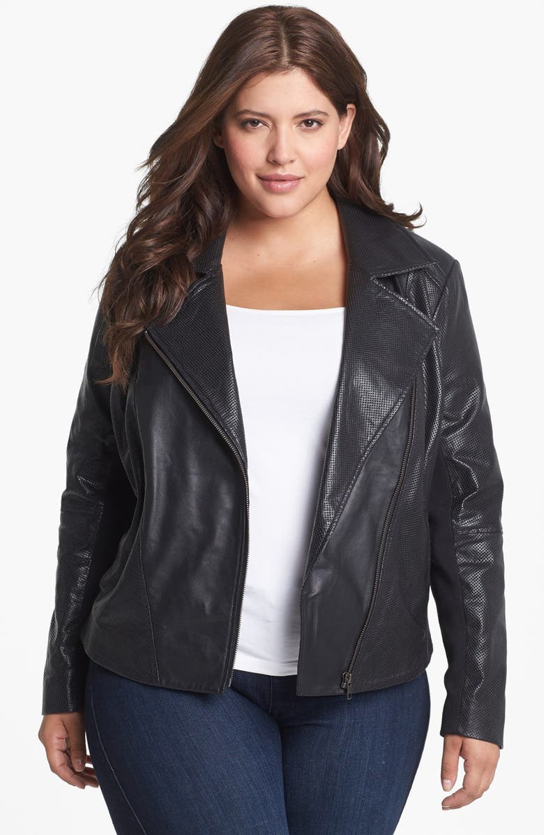 Sejour Nappa Lambskin Leather Jacket (Plus Size) | Nordstrom