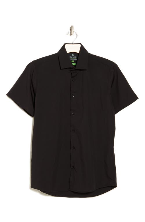 Tom Baine Slim Fit Performance Short Sleeve Button-up Shirt In Black