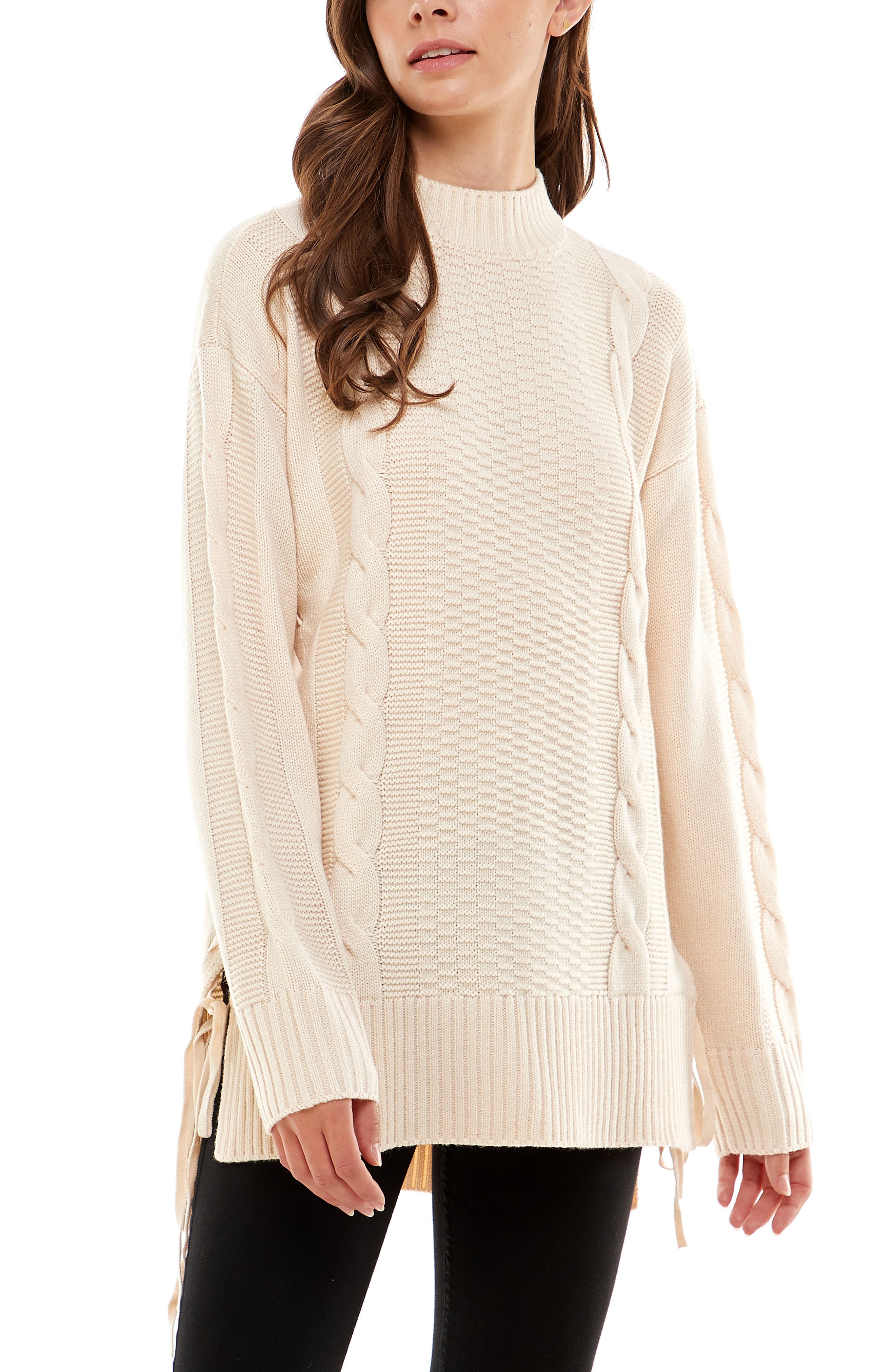 WAYF Dani Side Lace-Up Sweater | Nordstrom