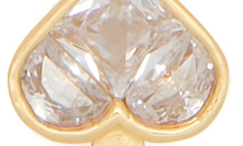 Kate Spade New York Mini Crystal Center Spade Pendant In Clear/gold.