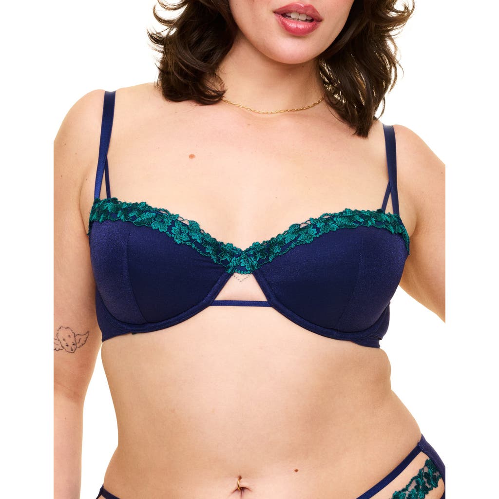 Adore Me Eva Push Up Balconette Bra In Dark Blue