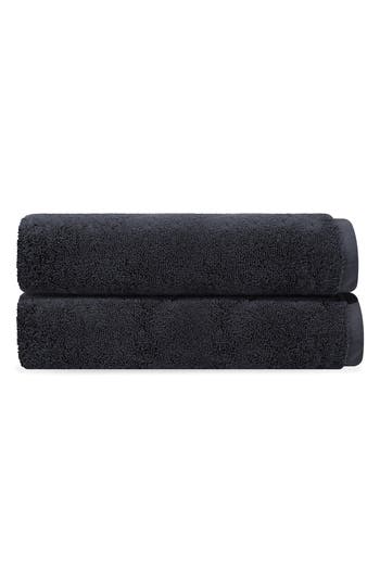 Brooks Brothers Puresoft Set Of 2 Turkish Cotton Bath Towels In Anthracite