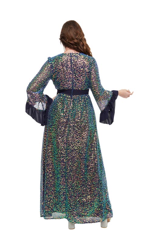 UNIQUE VINTAGE UNIQUE VINTAGE LONG SLEEVE EMPIRE WAIST MAXI DRESS 