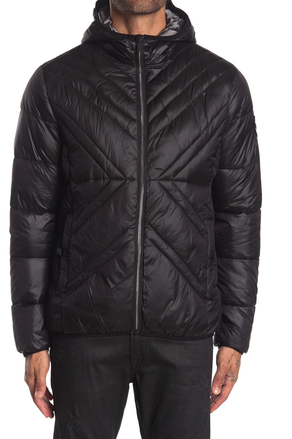 karl lagerfeld classic hooded puffa jacket