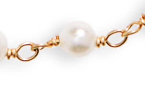 Shop Argento Vivo Sterling Silver Cultured Pearl Necklace In Gold