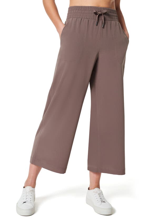 Shop Spanx ® Casual Fridays Elastic Waist Crop Wide Leg Pants In Smoke