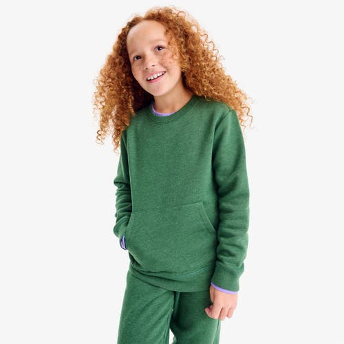 Shop Primary Cozy Fleece Crewneck Sweatshirt In Heather Evergreen