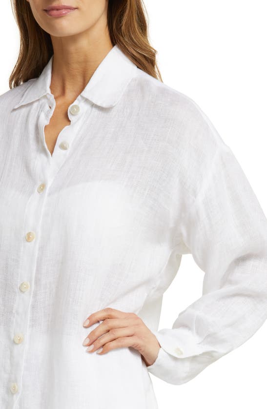 VITAMIN A VITAMIN A® PLAYA OVERSIZE LINEN COVER-UP SHIRT