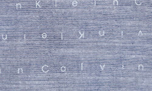 Shop Calvin Klein Logo Print Cotton Romper In Denim
