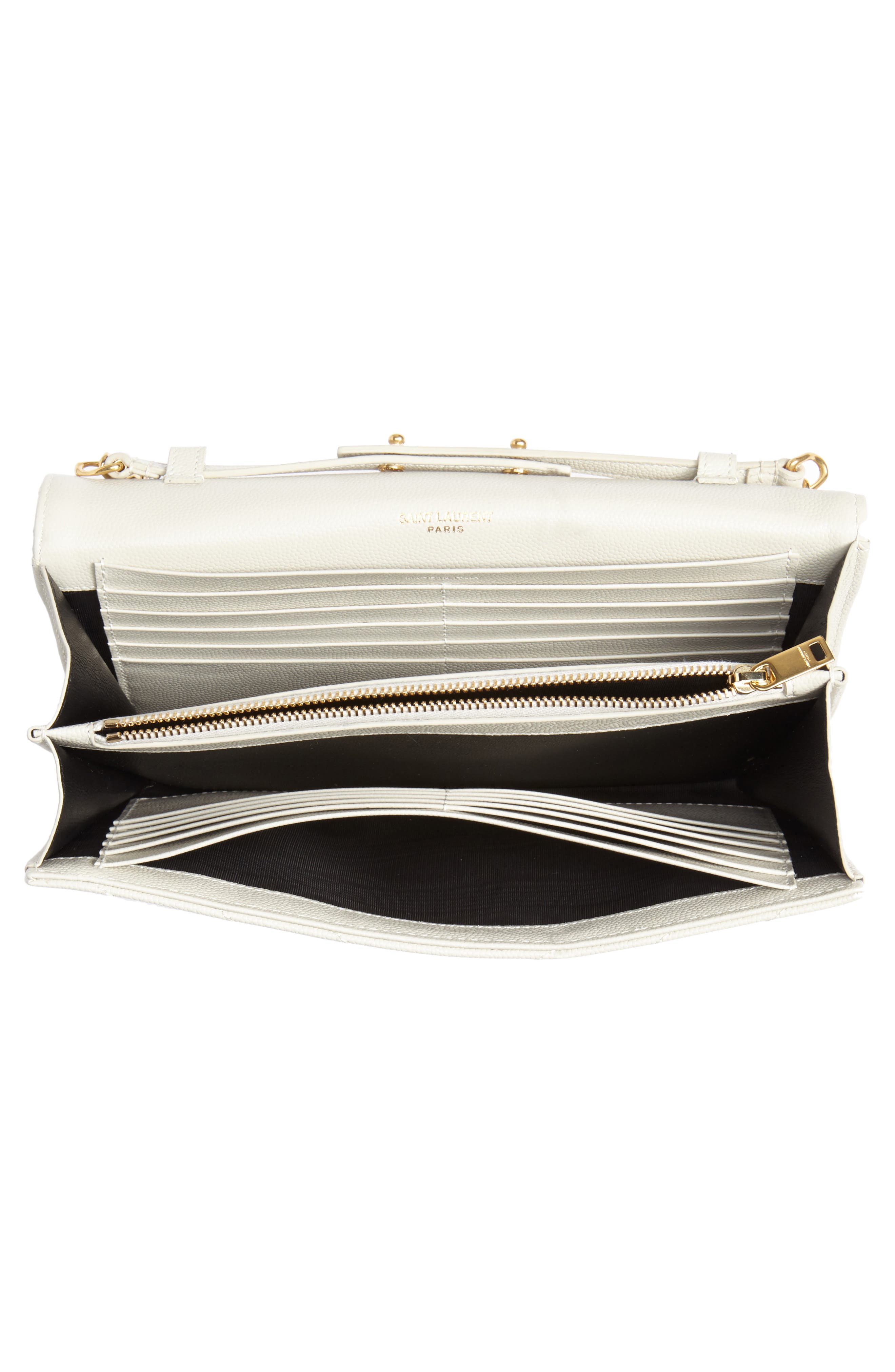 ysl monogram quilted leather wallet on a chain