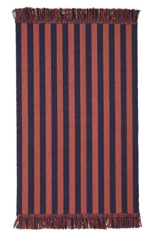 HAY Stripes & Stripes Organic Cotton Rug in Navy/Cacao