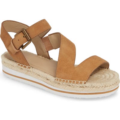 Nordstrom Signature Areanna Strappy Espadrille Sandal, Brown