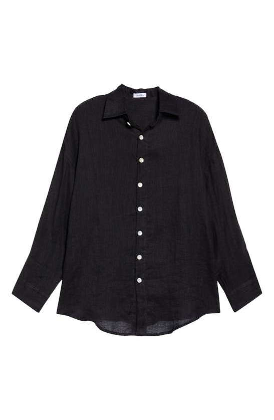 Shop Vitamin A ® Playa Linen Oversized Shirt In Ecolinen Gauze Black