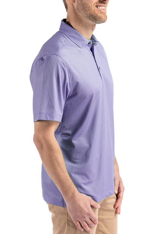 Cutter & Buck Pike Shadow Check Print Polo In Hyacinth