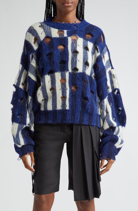 Monogram Mohair Blend Sweater in Neutrals - Jil Sander