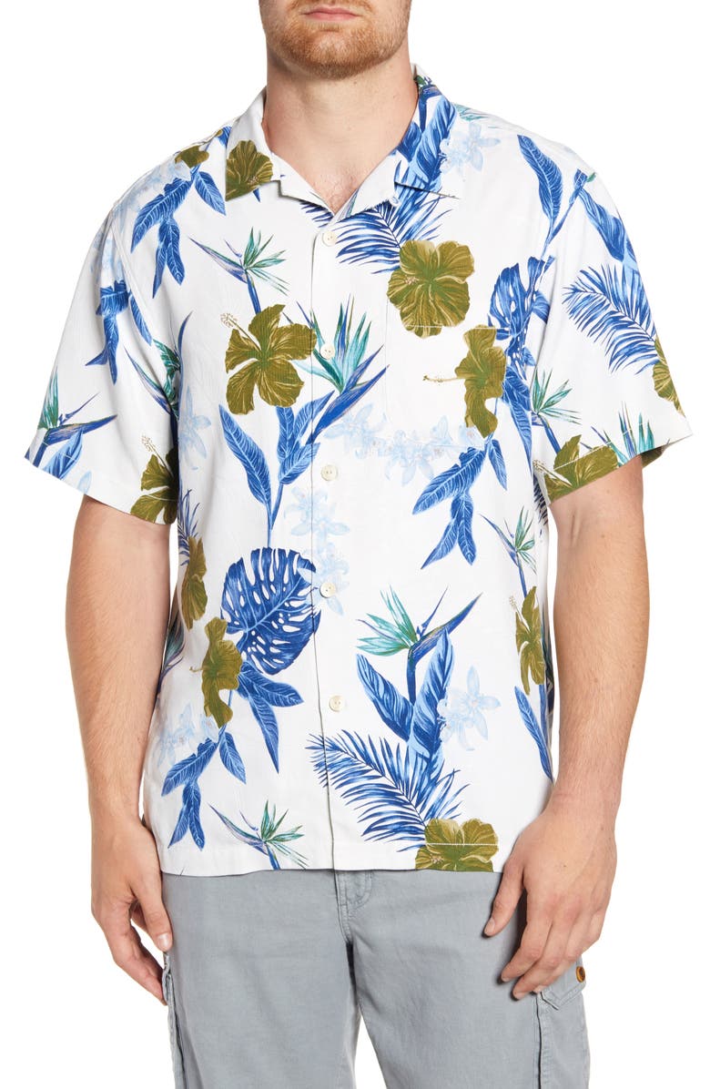 Tommy Bahama Rialto Flora Classic Fit Short Sleeve Button-Up Silk Camp ...