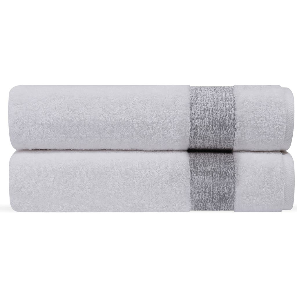 Brooks Brothers Pera 2-piece Turkish Cotton Bath Towel Set In Silver