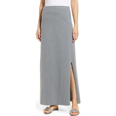 Petite Caslon Knit Maxi Skirt, Grey