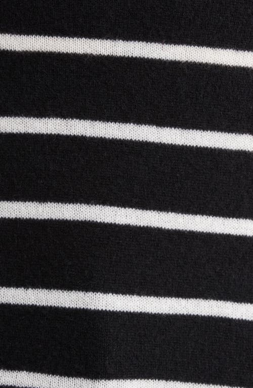 Shop Caslonr Caslon(r) Stripe Crewneck Cashmere Sweater In Black Rock