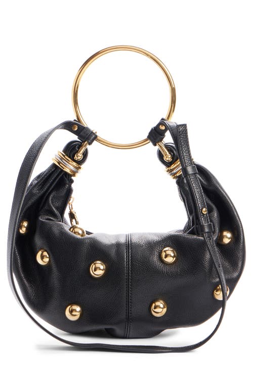 Shop Chloé Small Bracelet Studded Hobo Bag In Black 001