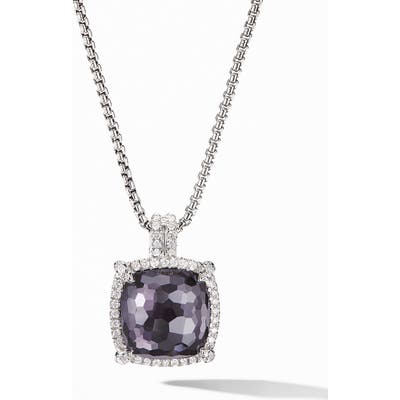 David Yurman Chatelaine Pave Bezel Pendant Necklace