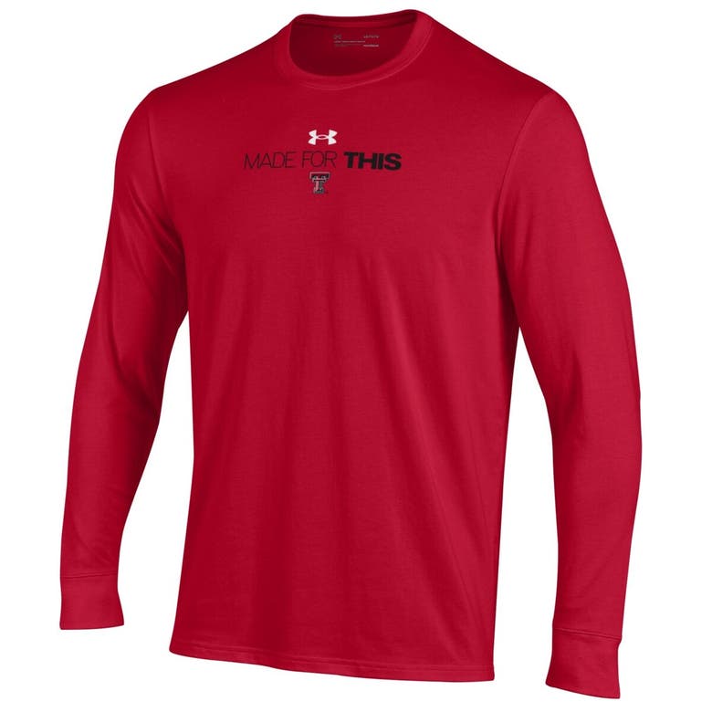 Shop Under Armour Unisex   Red Texas Tech Red Raiders 2024 On-court Bench Unity Performance Long Sleeve T-