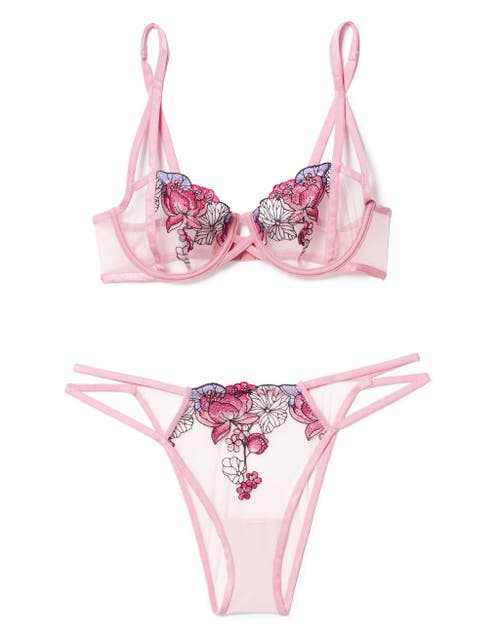 Shop Adore Me Jayda Unlined Balconette Bra In Floral Pink