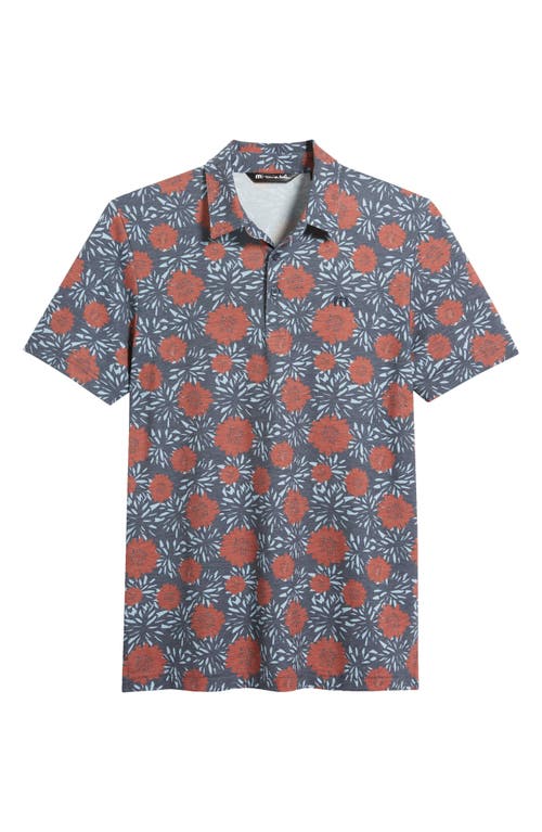 Travismathew The Heater Scenic Pass Floral Golf Polo In Total Eclipse