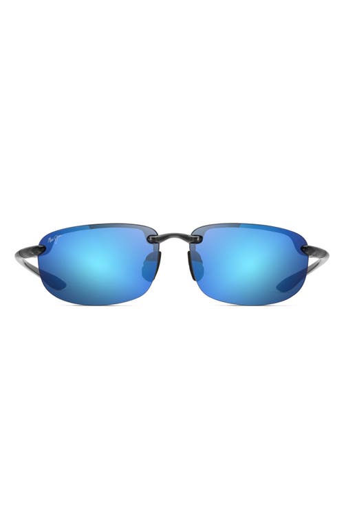 Maui Jim Ho'okipa 63mm Polarizedplus®2 Rectangular Sunglasses In Smoke Grey/blue Hawaii