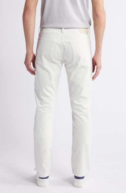 Shop Ag Everett Sueded Stretch Sateen Slim Straight Leg Pants In Coconut Milk