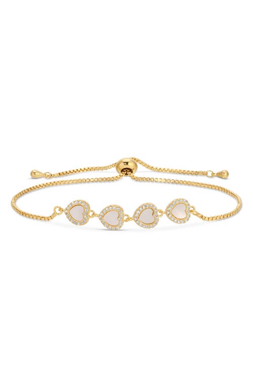Eye Candy Los Angeles Palma Set Of 2 Cubic Zirconia Slider Bracelets In Gold