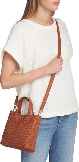 Madewell The Puff Woven Crossbody Bag in Brown