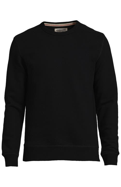 Lands' End Long Sleeve Serious Sweats Crewneck Sweatshirt In Black