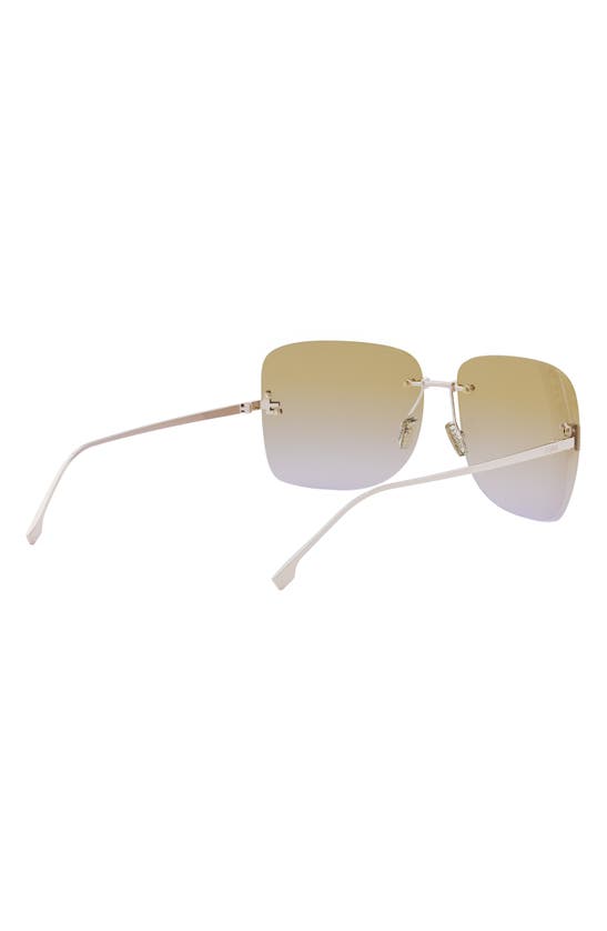 Shop Fendi The  First 65mm Oversize Square Sunglasses In Shiny Rose Gold / Brown