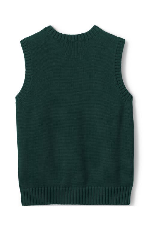 Shop Lands' End School Uniform Kids Cotton Modal Sweater Vest In Evergreen