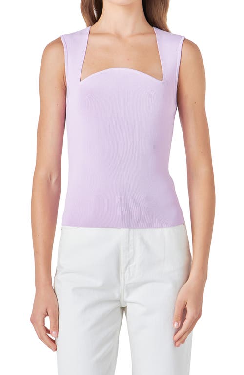 Shop Endless Rose Sculpted Neck Knit Tank In Lilac