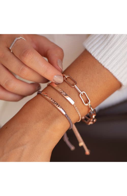 Shop Monica Vinader Engravable Linear Friendship Bracelet In Rose Gold/mink